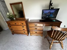 Dresser With Mirror, Desk And Chair - 3 Items For Sale