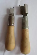 PAIR OF COAL MINE TOOLS FOR ANTIQUE FLAME MINE SAFETY LAMP-ONE MARKED LUTZ FILE