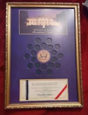 Official Presidential Coin Gold Framed w/ Certificate of Authenticity Picture