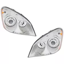 Headlight For 2008-2014 Freightliner Cascadia Pair LH and RH Chrome Interior (For: 2008 Freightliner)