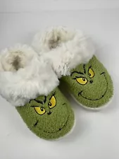 American Eagle Women’s Fuzzy Grinch Slippers Exclusive Christmas RARE Size 6