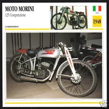 1948 Moto Morini 125cc Competizione Italy Race Motorcycle Photo Spec Info Card