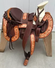 15" BROWN MEXICAN CHARRO SADDLE MONTURA CHARRA PARA CABALLO Horse Charro Gear