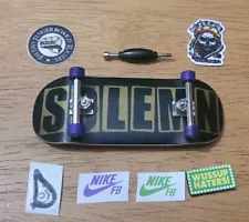 Pro Wood Fingerboard Complete With Uretane Wheels For Woob Flatface Blackriver