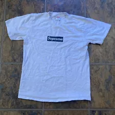 Used 2016 Supreme Box Logo T Shirt Sz S Bonjour Madame Streetwear Gray