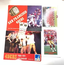 Vintage 49ers Collectibles Lot 1986 Calendar, 2000 Ticket Stubs vs. Bears - Card