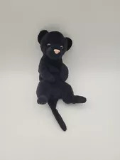 E&J Classic Plush Black Panther Baby Cub Curled Laying Doll VTG Bean Bag Floppy