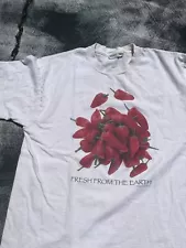 Vintage Plant The Earth Red Peppers Fresh Tee Shirt Mens White Single Stitch 90s