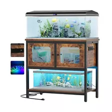 40 Gallon Fish Tank Stand with Magic Power Outlets and Smart LED Lights, Aqua...