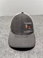 Crawfish Invitational Distressed Gray Snapback Mesh Trucker CLEANED Hat Cap