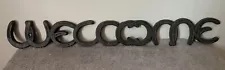 21" WALL HANGING RUSTIC/WESTERN IRON WELCOME SIGN HORSESHOE EQUESTRIAN DECOR