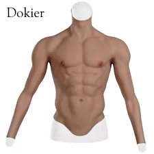 Realistic Silicone Male Chest Abdominal Muscle Suit Vest With Arms For Cosplay