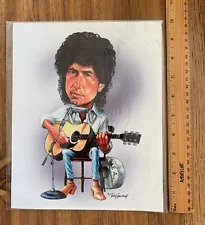 Limited Edition signed & numbered Bob Dylan Caricature 8 x 10 Print w/ Certicate