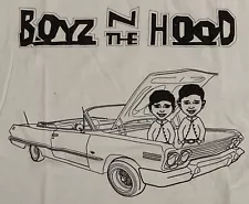 Boyz N The Hood Parody Funny Impala White Graphic T-Shirt XL