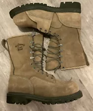 Hoffmans Men Size 9D Military Climber Safety Toe Boots Leather Made in USA