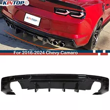 For 2016-2024 Chevy Camaro SS LT LS Gloss Black Rear Bumper Lip Diffuser Spoiler