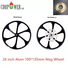 CDHPOWER 26" Alum Mag Bicycle Wheel Rim 100x135MM W/ 56T Sprocket &22T Freewheel