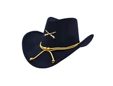 Civil War Officer Hat Gold Cord Cavalry Cowboy Western Cap Reenactment Costume