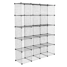 70" Wire Cube Storage Organizer 20-Cube Metal Grids Storage Bins Shelves Modular