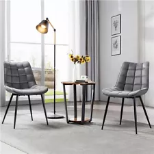 2PCS Dining Chairs Cushioned Seat Backrest for Kitchen Living Room Lounge, Gray,