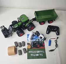 RC Tractor Remote control with Trailer Loading Arm Farm Animals.