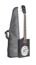 Resonator Cigar Box Guitar 4-String Acoustic Electric - Black