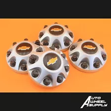 Chevrolet Silverado 2500 3500 HD 2011-2024 Silver OEM Set of 4 Center Caps (For: 2019 Suburban 3500 HD)