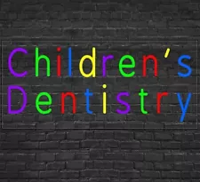 Childrens Dentistry Sign for Window Displays | LED Flex Neon | 32"W x 13"H x 1"D