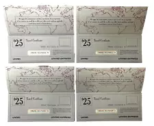 4 Pcs United Airlines United Express Flight Voucher $25 Coupons Collectible Rare