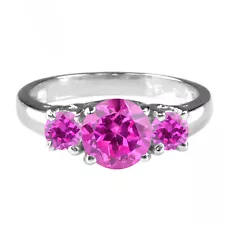 3.50Ct Round Shape Natural African Pink Tourmaline Ring In 925 Sterling Silver