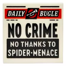 LEGO Daily Bugle Newspaper NO CRIME Minifigure Spider man Breaking News Marvel