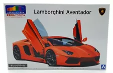 Aoshima 1/24 Scale Unbuilt Pre-Painted Kit 62012 - Lamborghini Aventador Orange