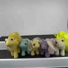 Vintage My Little Pony 80s Babies- Crumpet, Wiggles, Milkweed, Surprise, Yo-Yo