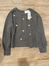 Girls Butterfly Sweatshirt Charcoal Gray - Cat & Jack XL (14)