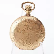 1905 Elgin Grade 320 Model 2 Pocket Watch Runs Missing Hand Full Hunter Engraved