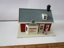 Vintage Built HO 1/87 City Coffee Shop Building W/ Figures For Train Layout