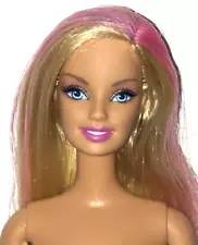 Nude Barbie Loves Glitter Blonde Pink Purple Color Change Hair Doll For OOAK