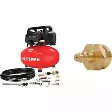 Air Compressor, 6 Gallon, Pancake, Oil-Free (CMEC6150K) and Camco Blow Out Plug