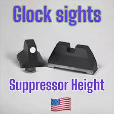 Glock 19, 23, 17 Suppressor Height Sights for Glock Poly White Dot CO-WITNESS