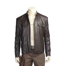 Star Wars The Last Jedi Poe Dameron Brown Leather Jacket Halloween Costume