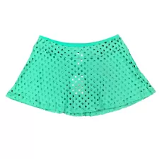 Body Glove Skirt Women XS Extra Small Green Cutout Cover Up Pull On See Through