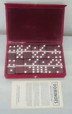 Vintage Crisloid Top Grade Burgundy Dominos Set Standard Size