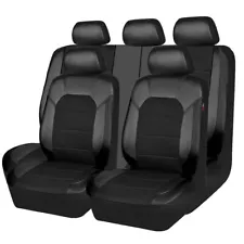 Seat Covers Full Set Protectors Leather Car Accessories Black For 5-seats Auto