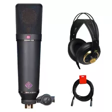 Neumann U 87 Ai MT Condenser Mic - Black w/ AKG K240 Headphone & XLR Cable