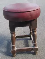 Lovely Vintage Round Short Wooden Pub Stool Chair