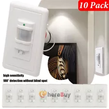 10PK PIR Infrared Motion Sensor Detector Wall Light Switch Automatic ON/OFF Home