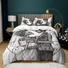 Gothic Skull Dead Lovers Quilt Duvet Cover Set Children Bedding King Bedspread