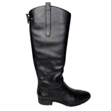 Final Sale - Sam Edelman Penny Leather Riding Boots Black Leather Size 8M