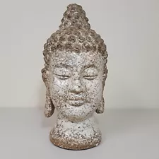 Large Buddha Head Statue Bust 16" Cast Stoneware Asian Estate Piece