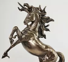 REARING UNICORN DECOR Sculpture Figurine Statue Antique Bronze Finish